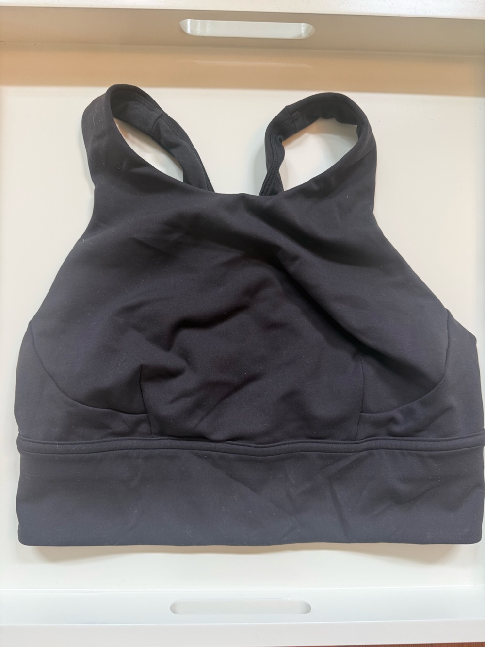 Lululemon Black crop top/longline sports bra